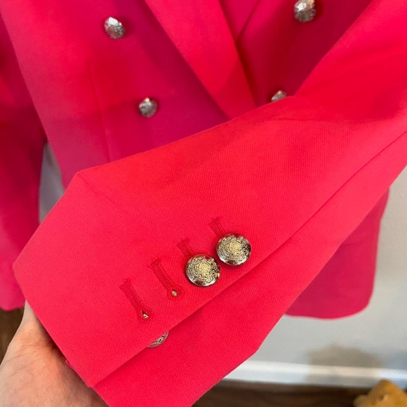 WHBM Double-Breasted Pink Blazer - Picture 4 of 7